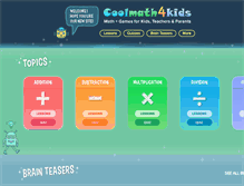 Tablet Screenshot of coolmath4kids.com